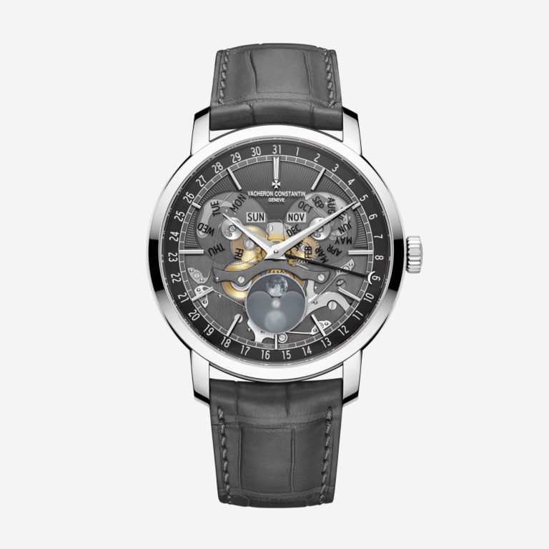 Đồng Hồ Traditionelle Complete Calendar Openface 41Mm White Gold