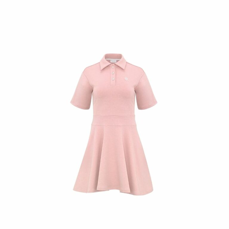 Váy Flared Short-Sleeved Collar Dress