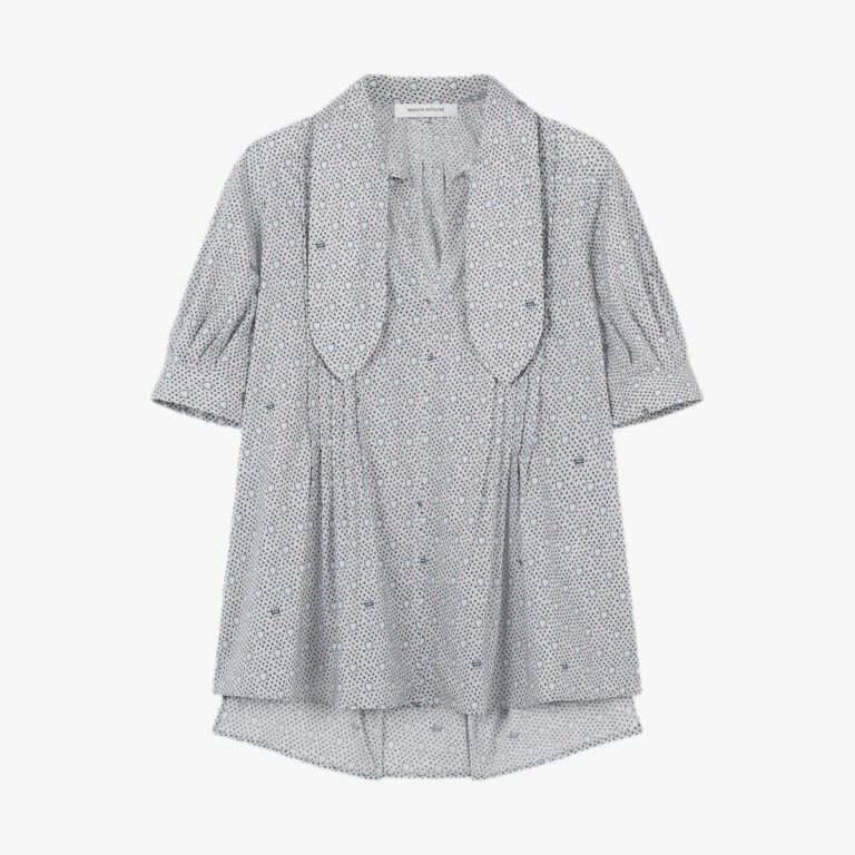 Áo Scarf S/S Blouse With Gathering Dtls In Shield