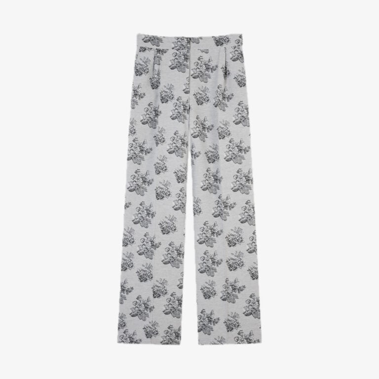 Quần Double Pleat Tailored In Flowers Jacquard