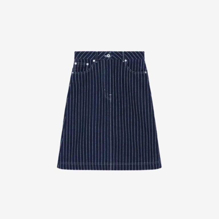 Chân váy ngắn denim thêu Sashiko Stitch