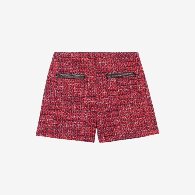 Quần short tweed dạ đỏ