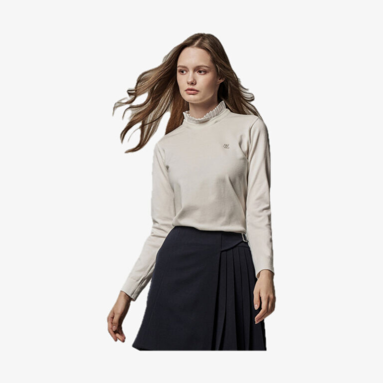 Áo Pleated Neck Detachable Knit