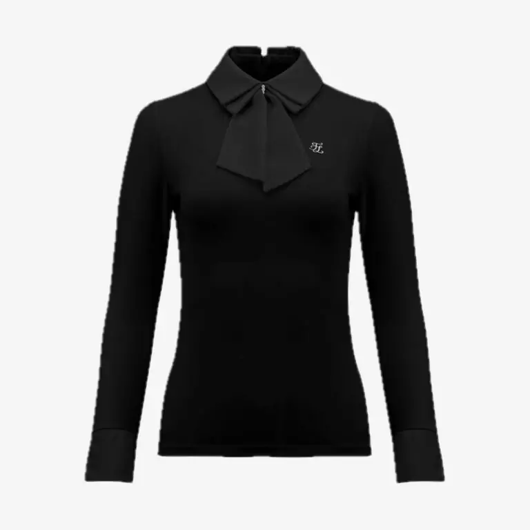 Áo Chiffon ribbon collar shirt