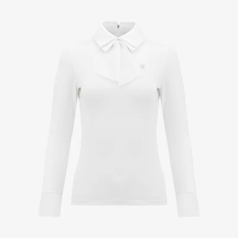 Áo Chiffon ribbon collar shirt