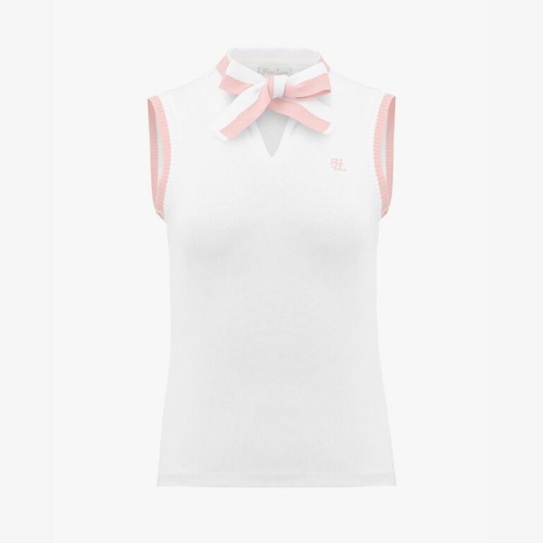 Knit Ribbon Sleeveless T-Shirt