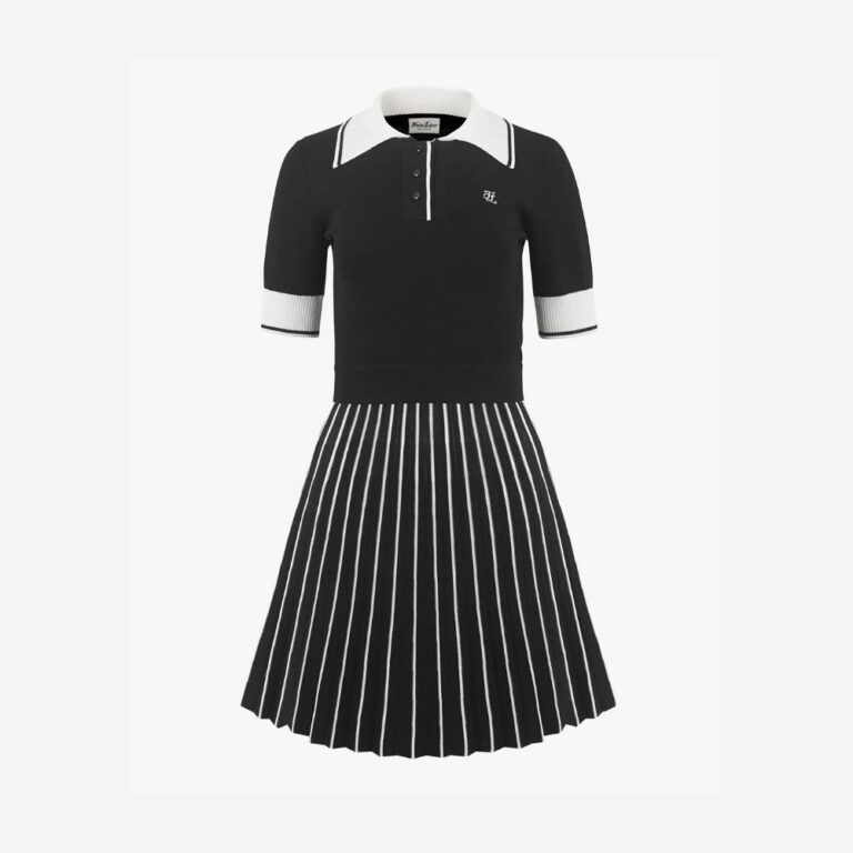 Pleats Three Quarter Knit Dress