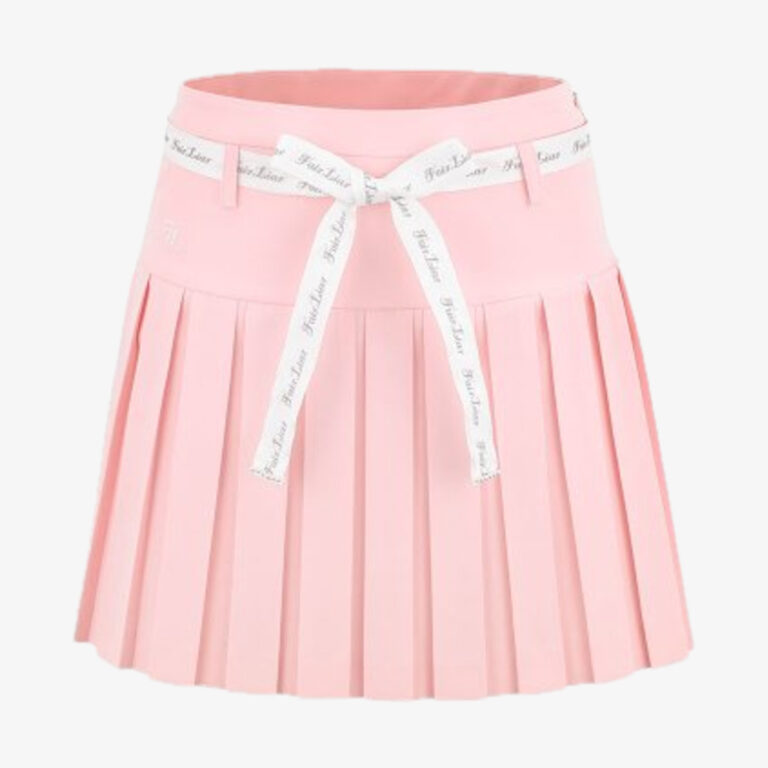 Chân Váy Ribbon Belt High-Waist Double Pleats Skirt