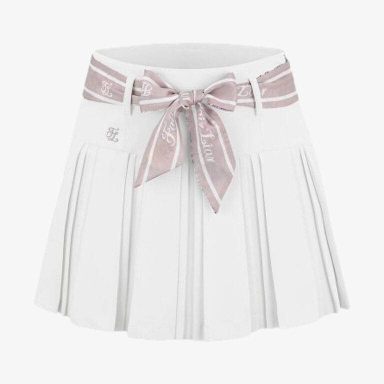 Chân Váy Flower Belt High-Waist Pleats Skirt
