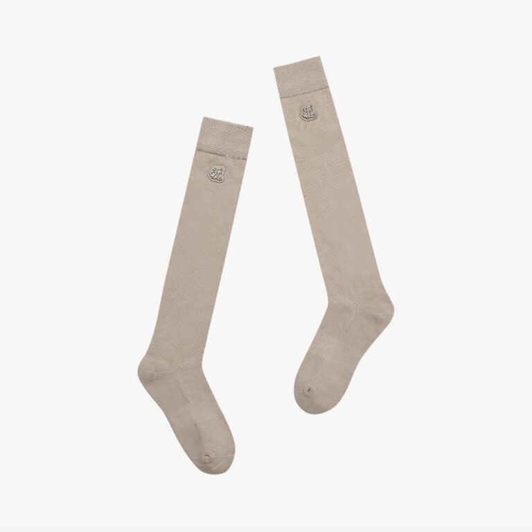 Beige Badge Knee Socks