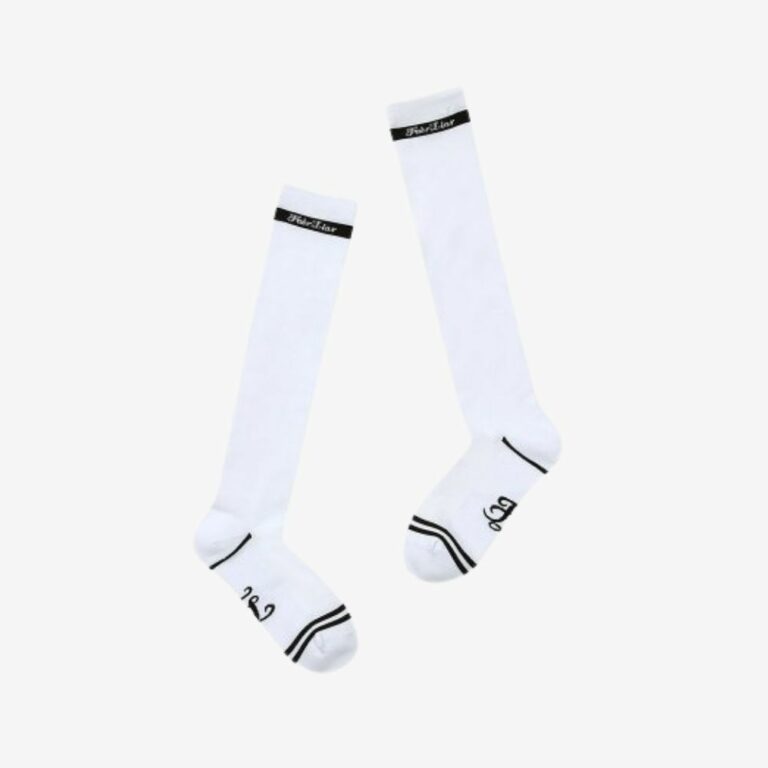 Logo stripe aqua knee socks