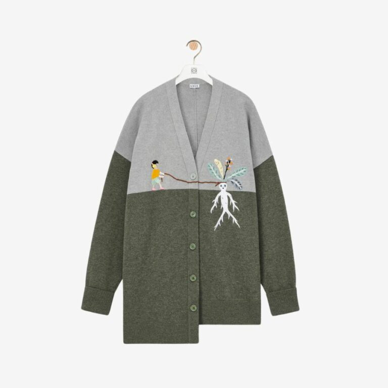 Áo cardigan bất đối xứng