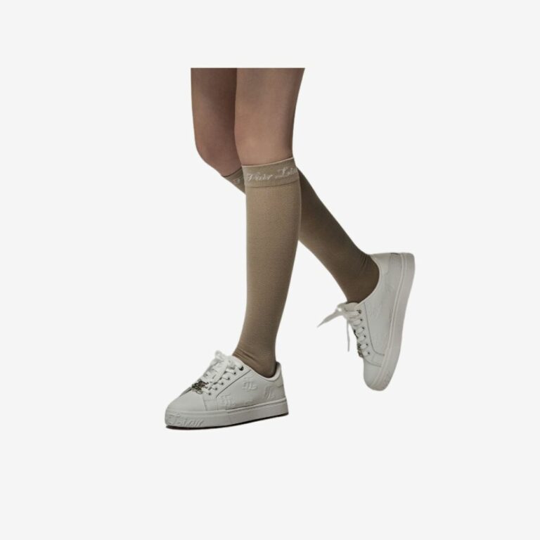 Logo jacquard knee socks