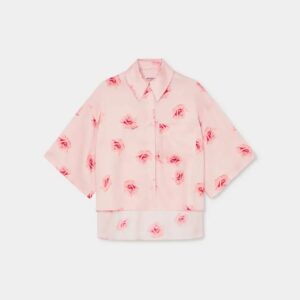 KENZO ROSE’ CROPPED DROPPED SHOULDERS SHIRT