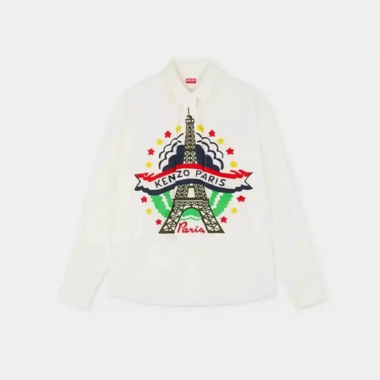 KENZO DRAWN VARSITY’ SHIRT WITH REMOVABLE TIE