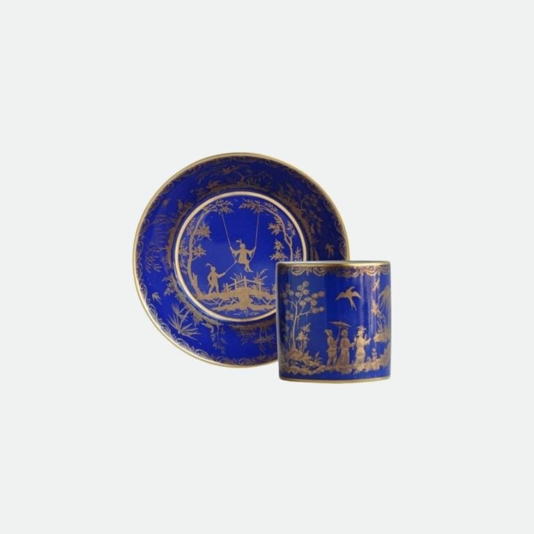 Bộ cốc và đĩa CHINOISERIE FOND BLEU