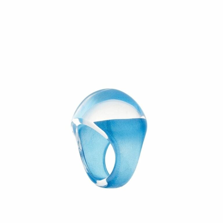 Nhẫn Cabochon Clear Xanh Nước Biển Size 54