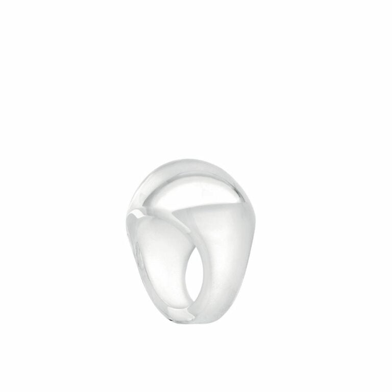 Nhẫn Cabochon Clear Trắng Mờ Size 53