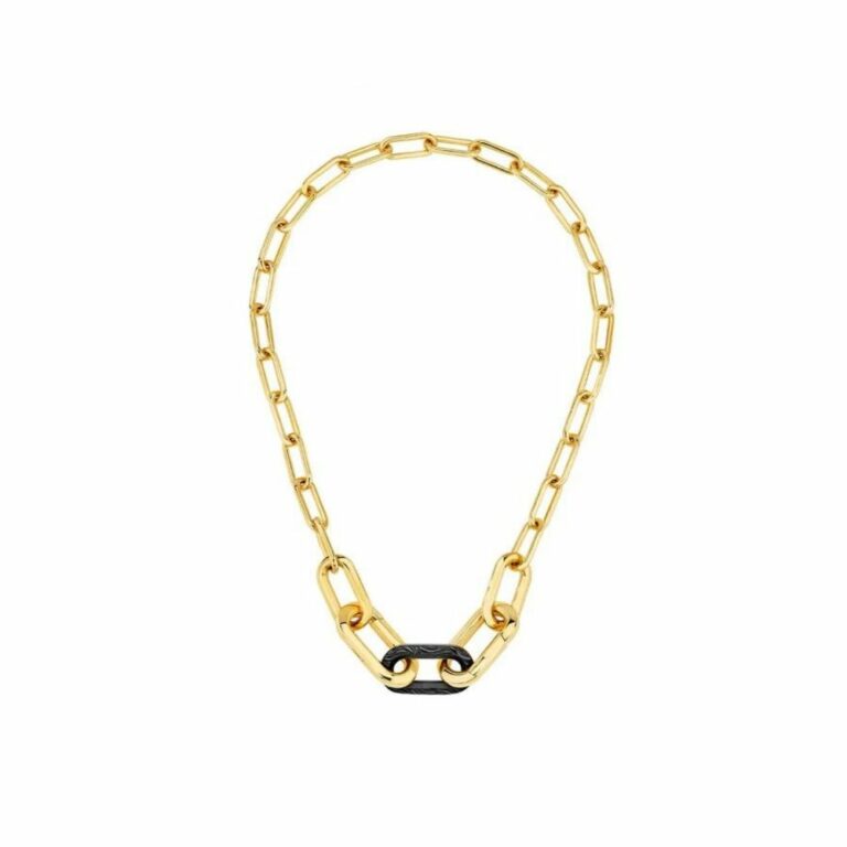 Dây Chuyền Empreinte Animale Black Small Gold Plated