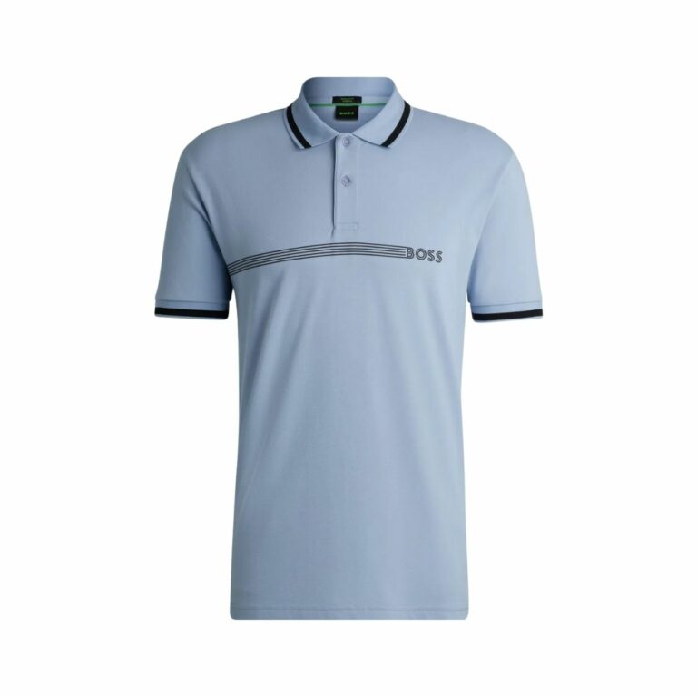 Áo polo cotton phối sọc