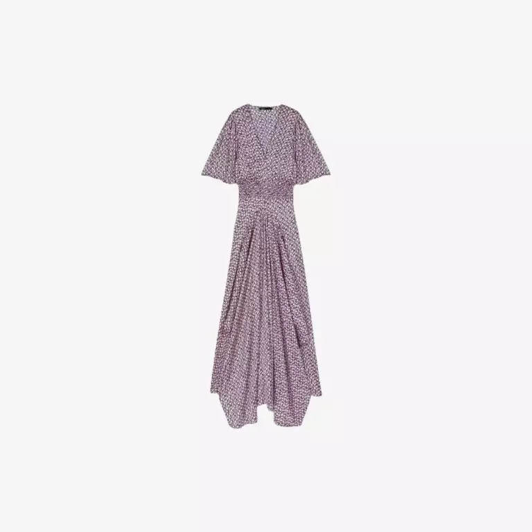 Đầm Dài Maxi Satin Vạt Lệch