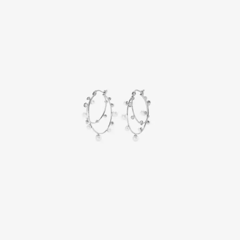 Khuyên Tai Crystal Double Hoop Earring