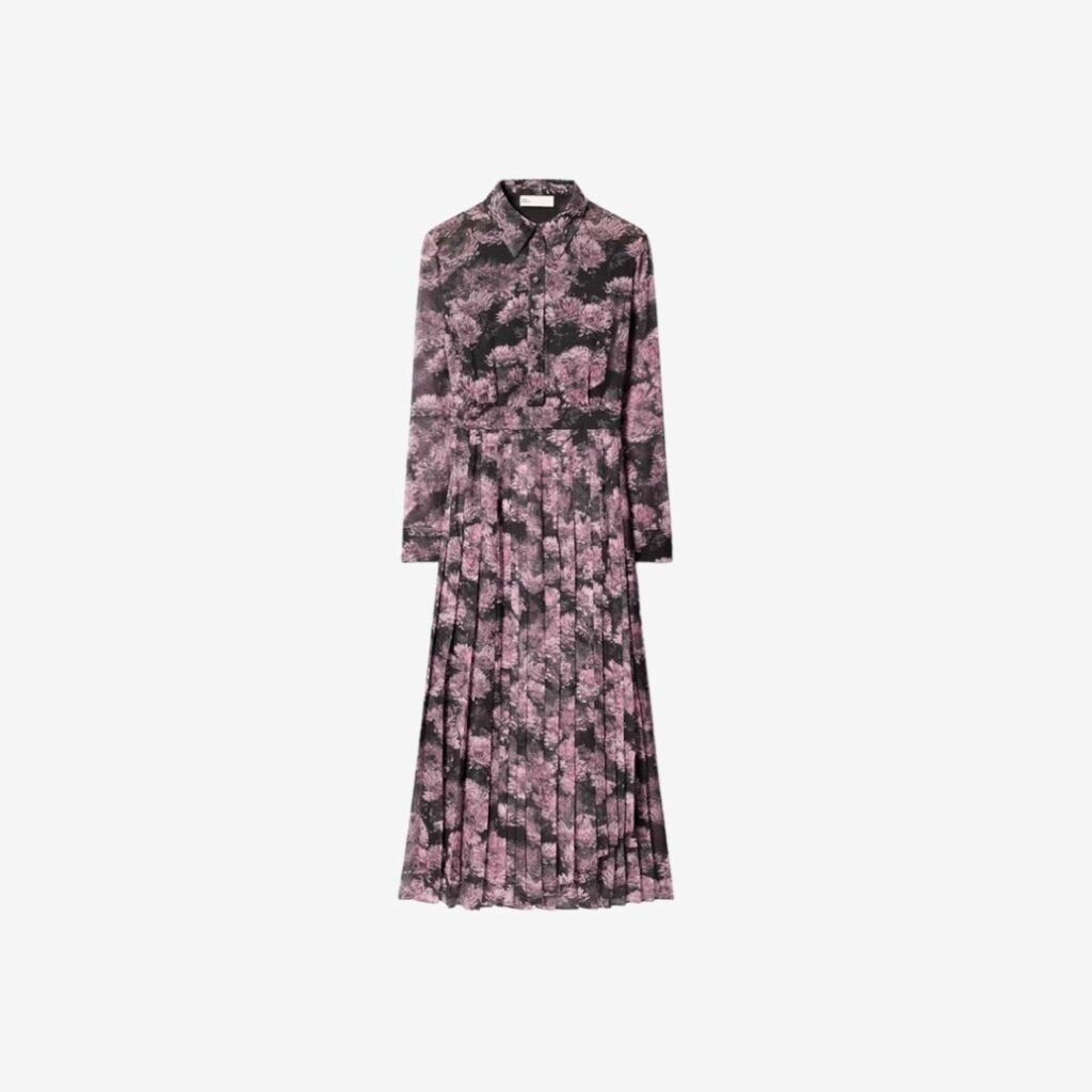 Tory Burch Holiday 2024 41 Váy Printed Pleated Silk Dress