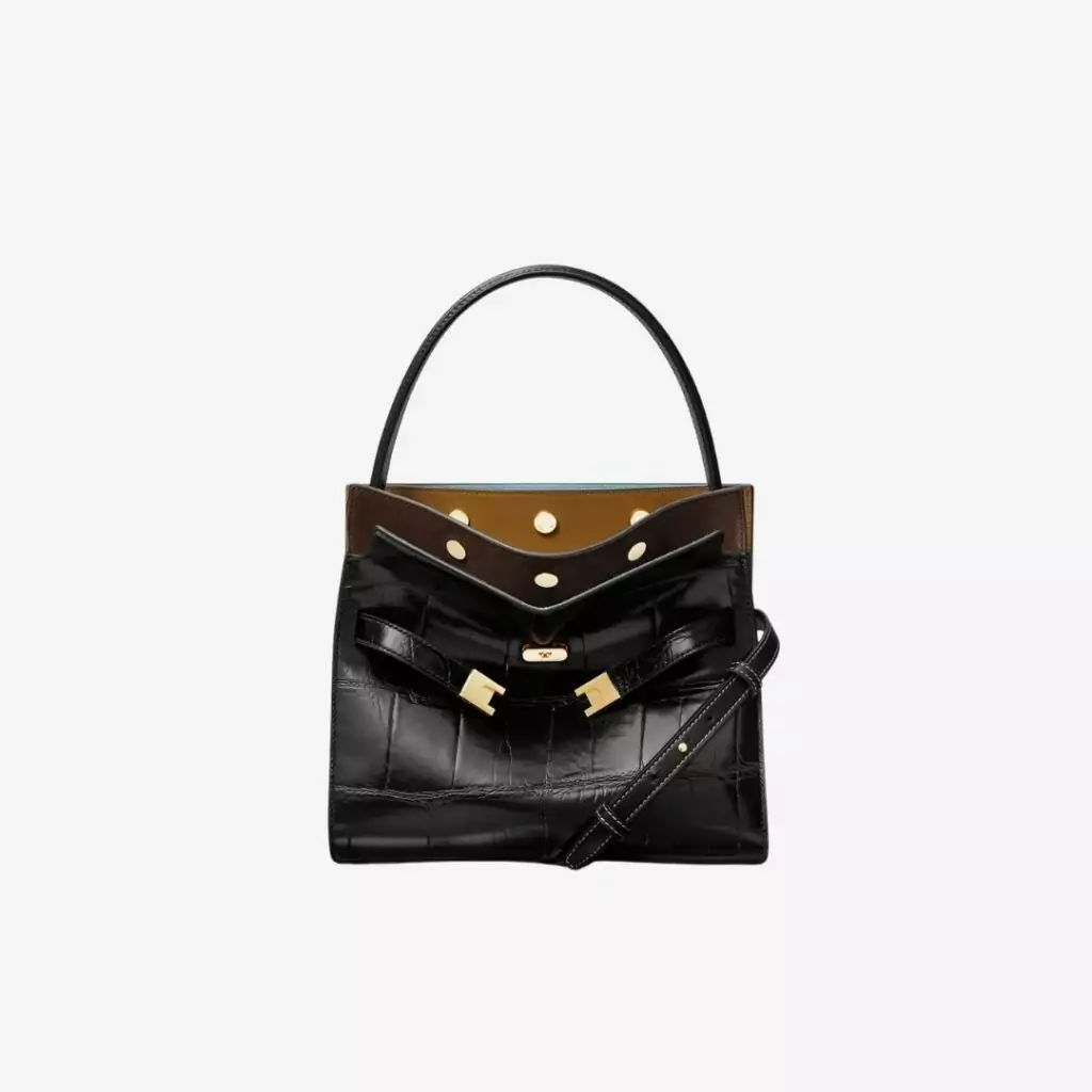 Túi Lee Radziwill Croc Emboss Small Double Bag