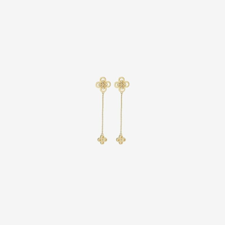 Khuyên Tai Kira Clover Front-Back Stud Earring