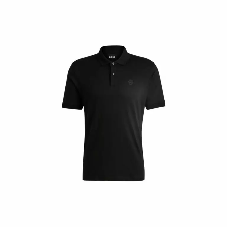 Áo polo vải cotton mercerized với hoạ tiết Double B monogram