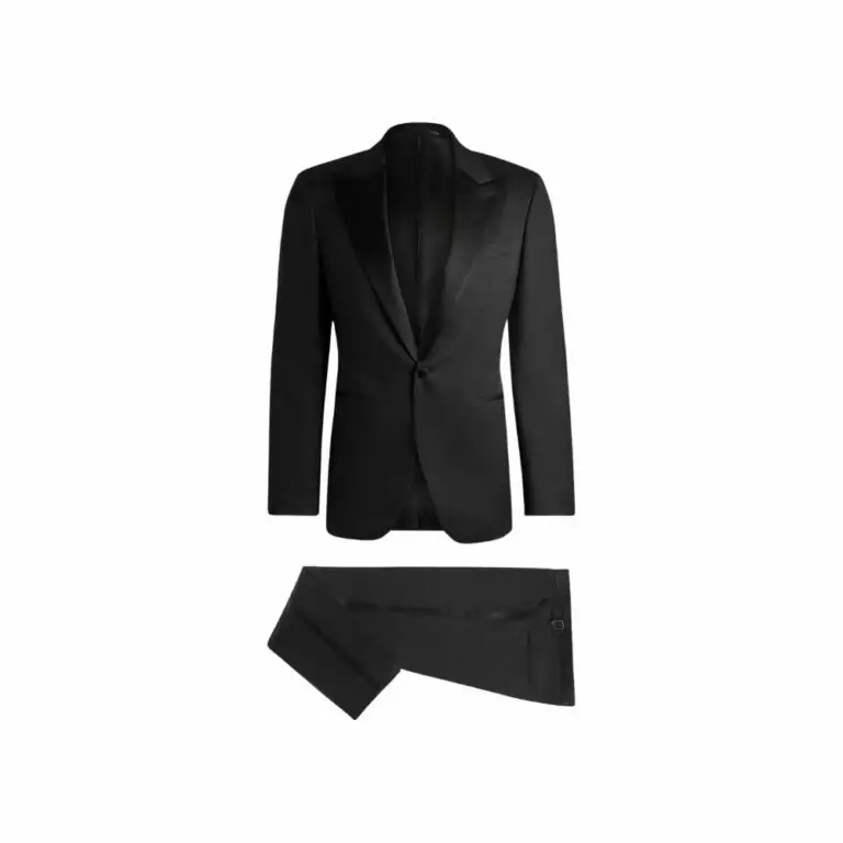 Bộ suit dáng slim-fit chất len kẻ sọc