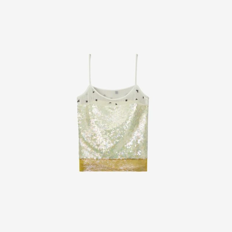 Áo embroidered lamé slip