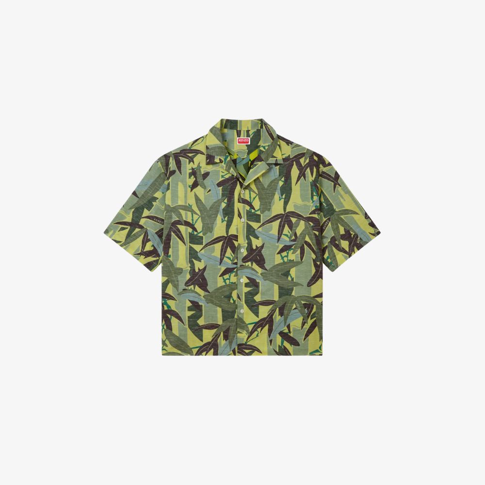 KENZO XUÂN HÈ 2025 32 Áo Sơ Mi Hawaii Tay Ngắn KENZO Chiku-Rin Camo