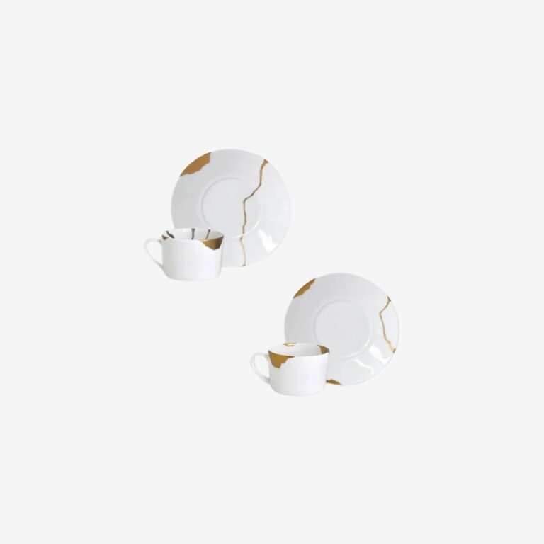 Bộ 2 cốc và đĩa Kintsugi