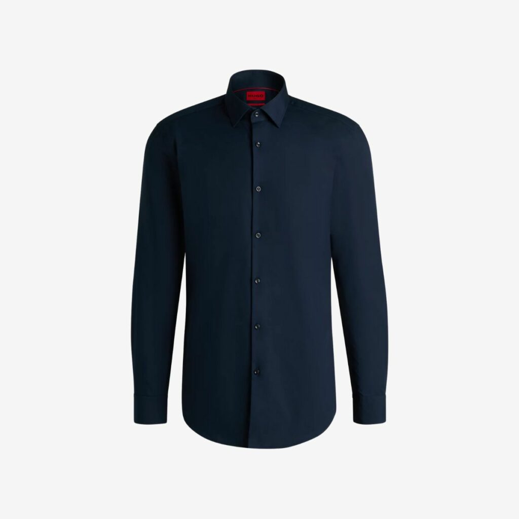 HUGO Modern Tailoring: Âu phục hiện đại, diện đâu cũng "vibe" 14 Áo Sơ Mi Ôm Vừa Vặn Vải Poplin Cotton