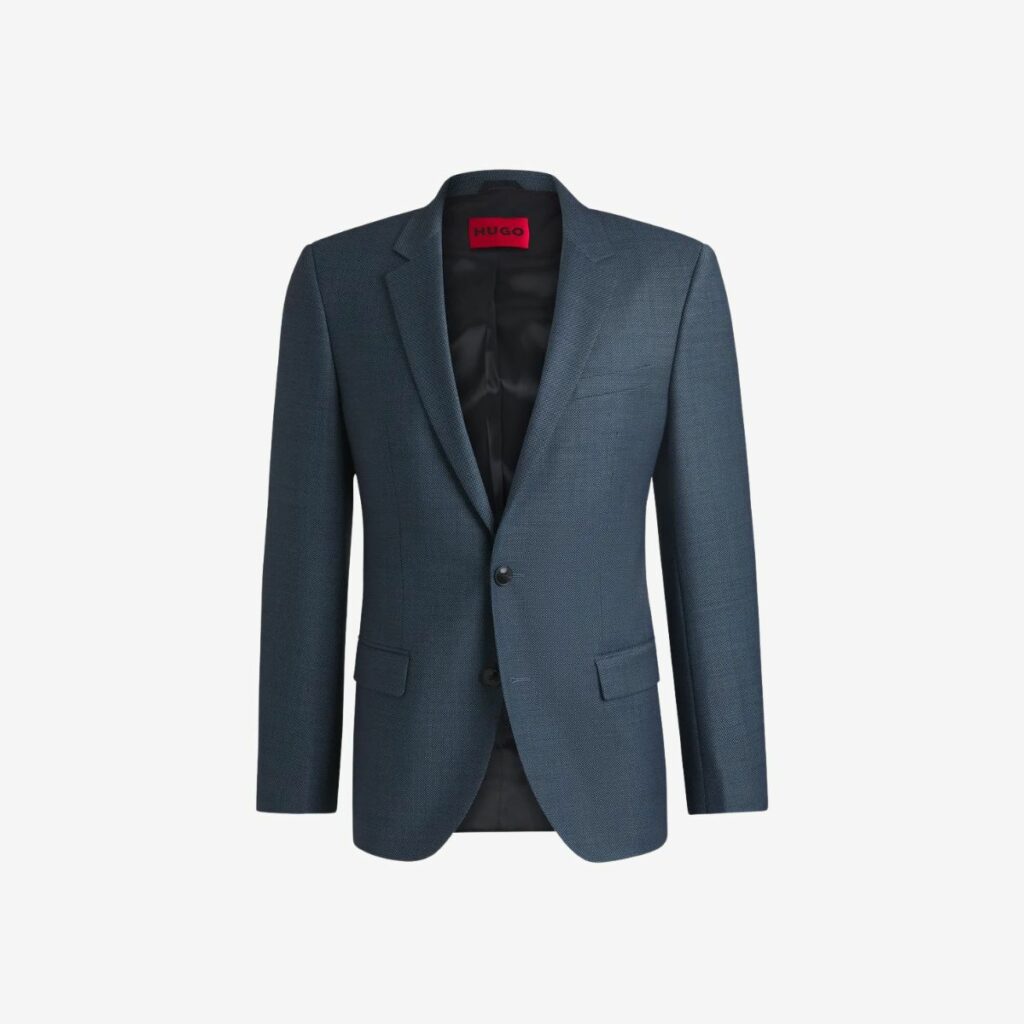 HUGO Modern Tailoring: Âu phục hiện đại, diện đâu cũng "vibe" 9 Áo Khoác Dáng Slim-fit Vải Stretch Birdseye