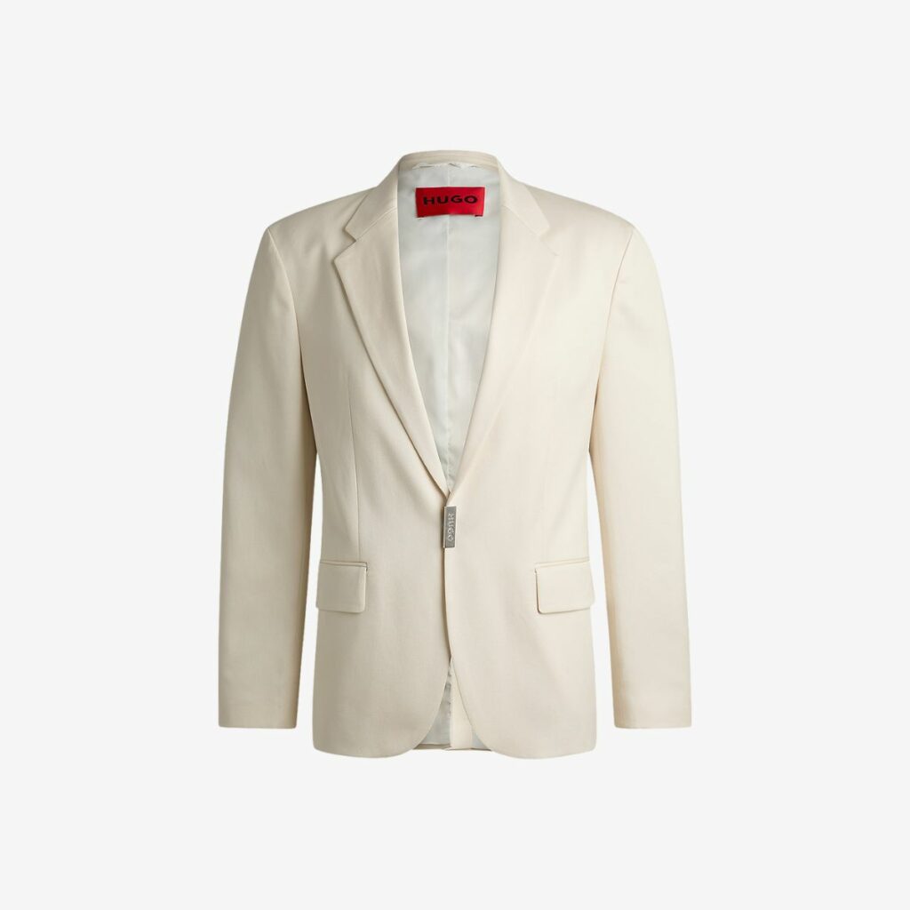 HUGO Modern Tailoring: Âu phục hiện đại, diện đâu cũng "vibe" 11 Áo Khoác Vest Dáng Ôm Có Khóa Cài Logo Kim Loại