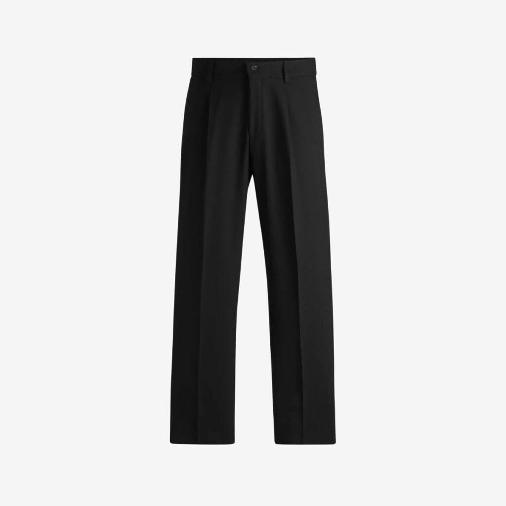 HUGO Modern Tailoring: Âu phục hiện đại, diện đâu cũng "vibe" 18 Quần Dài Vừa Vặn Vải Chéo Co Giãn Có Nếp Gấp