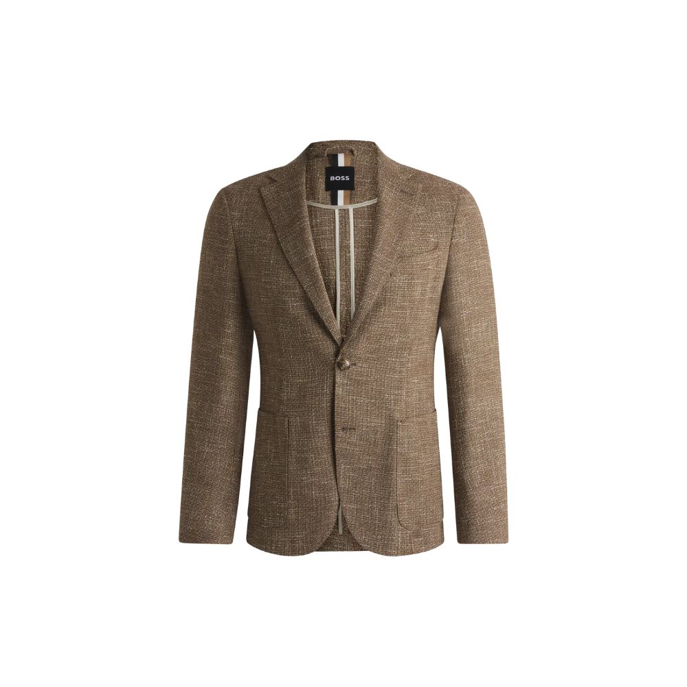 Khám phá BOSS 46 Tràng Tiền và bộ sưu tập mới 19 Blazer dáng slim vải tweed co giãn họa tiết vi mô
