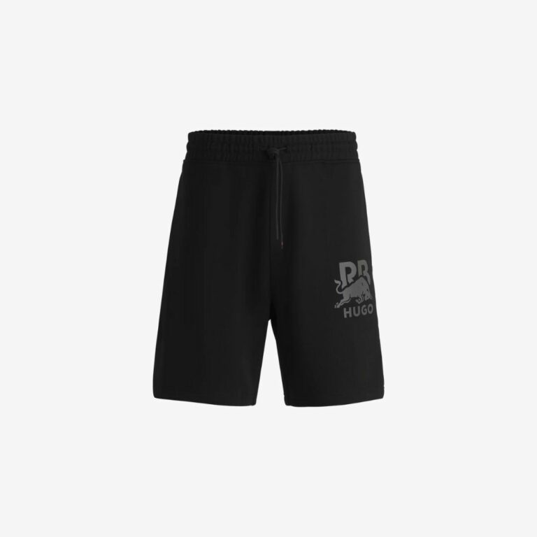 Quần short cotton-terry có logo carbon stealth