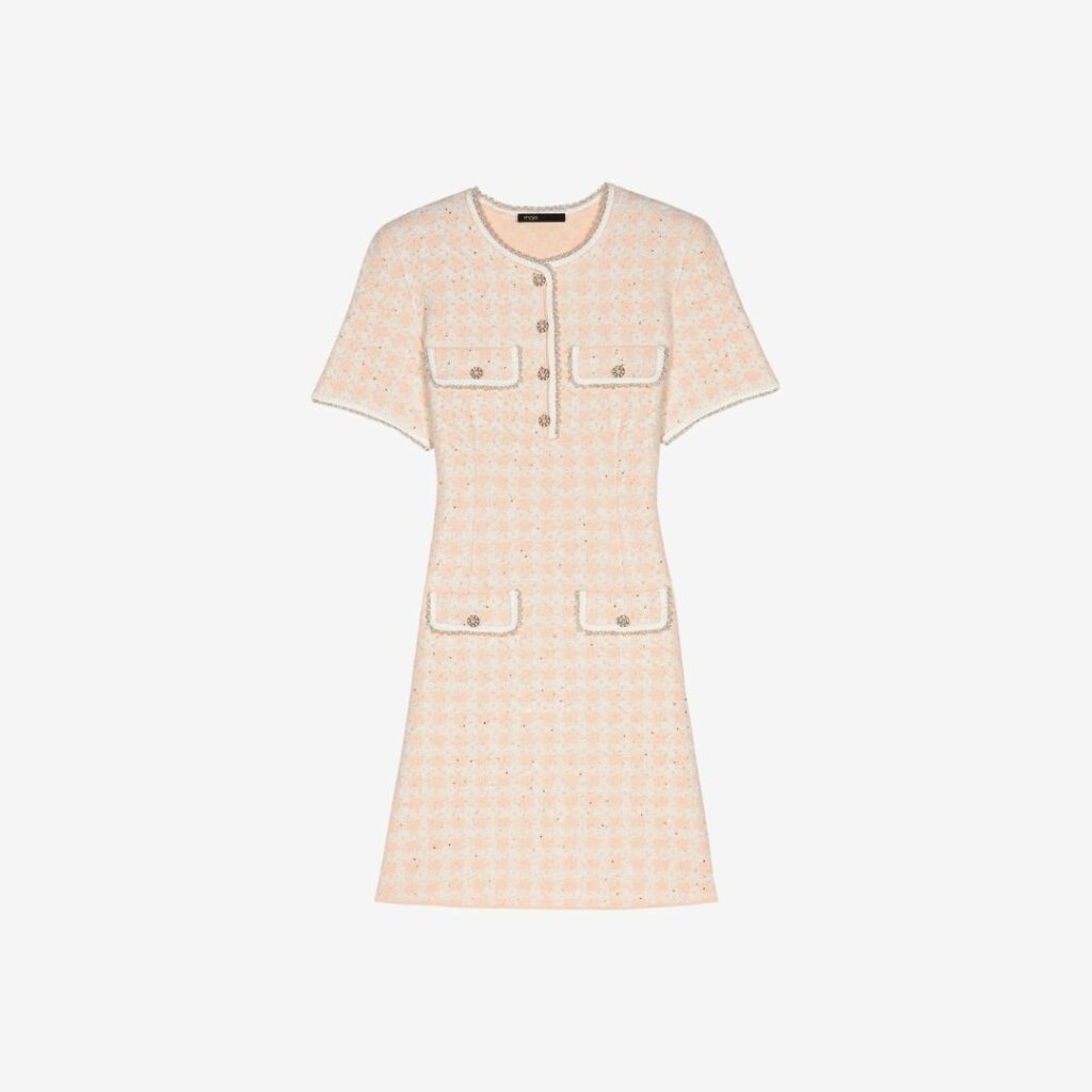 Silver Ready: Thăng hạng dễ dàng hơn | Tam Sơn Elite Club 30 Đầm ngắn dệt kim hiệu ứng vải tweed