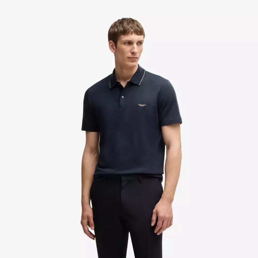 Áo polo chất liệu cotton BOSS x Aston Martin