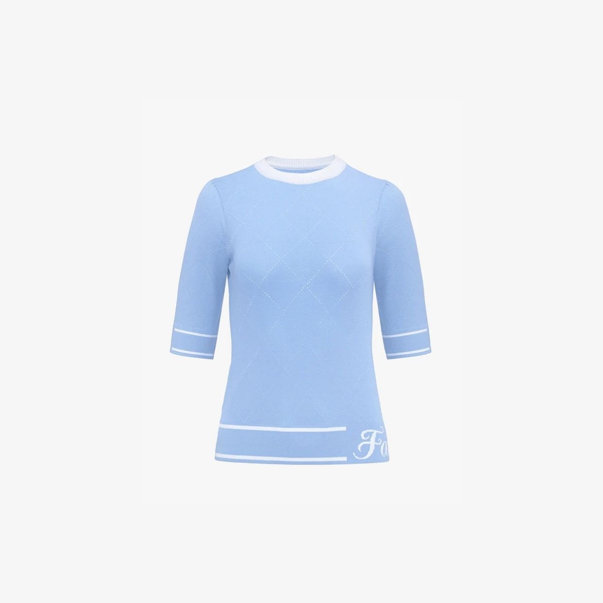 Áo Dia pattern round neck knit