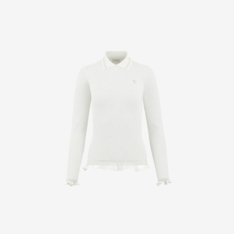 Áo lace collar ribbed knit
