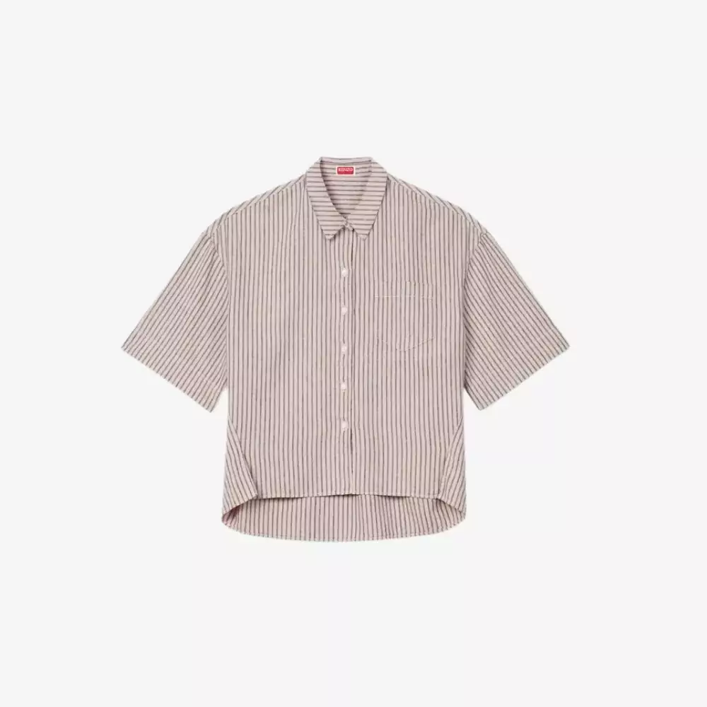 Áo sơ mi cocoon KENZO  Coast Lines bằng vải cotton linen