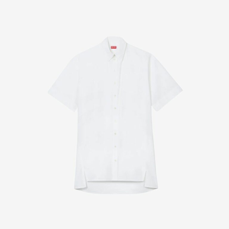 Đầm ngắn tay bằng vải cotton poplin