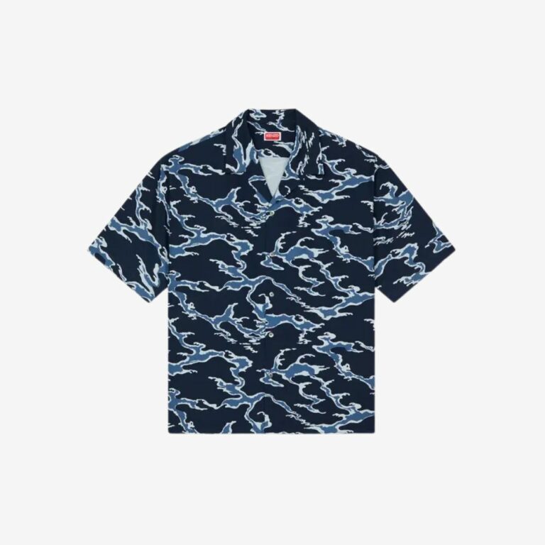 Áo sơ mi tay ngắn hawaian KENZO Ocean Camo vải cotton