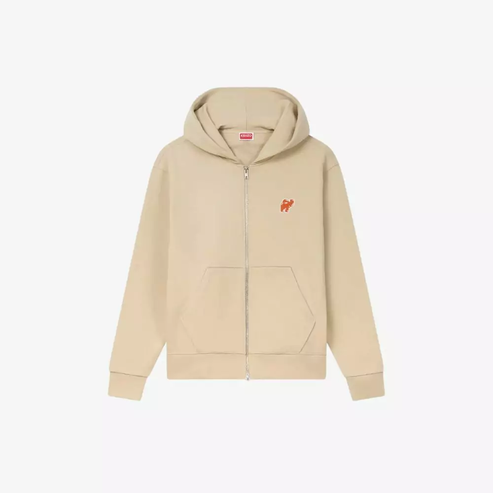 Áo hoodie full-zip thêu họa tiết logo KENZO Elephant