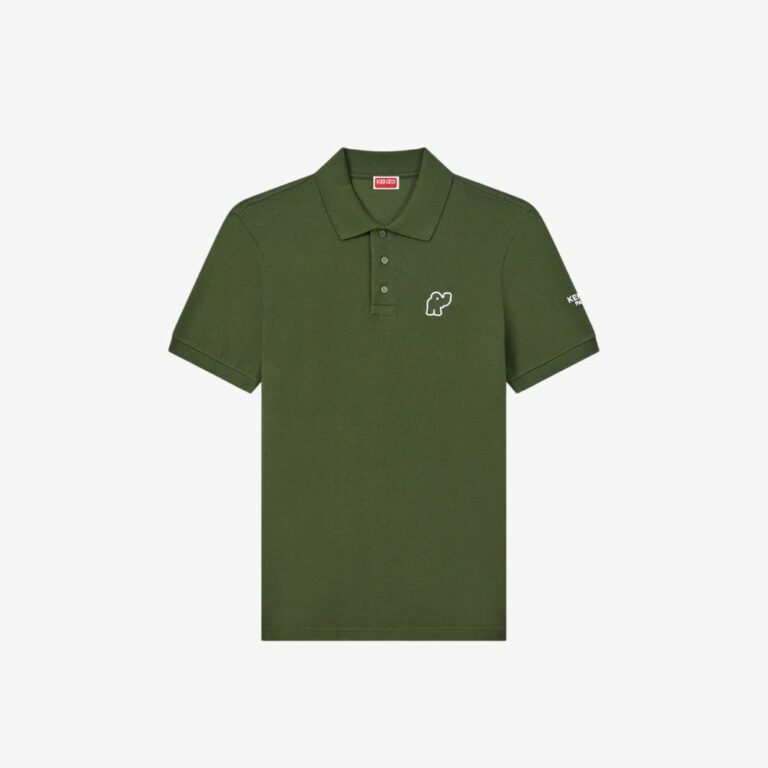 Áo polo thêu họa tiết KENZO Elephant vải cotton