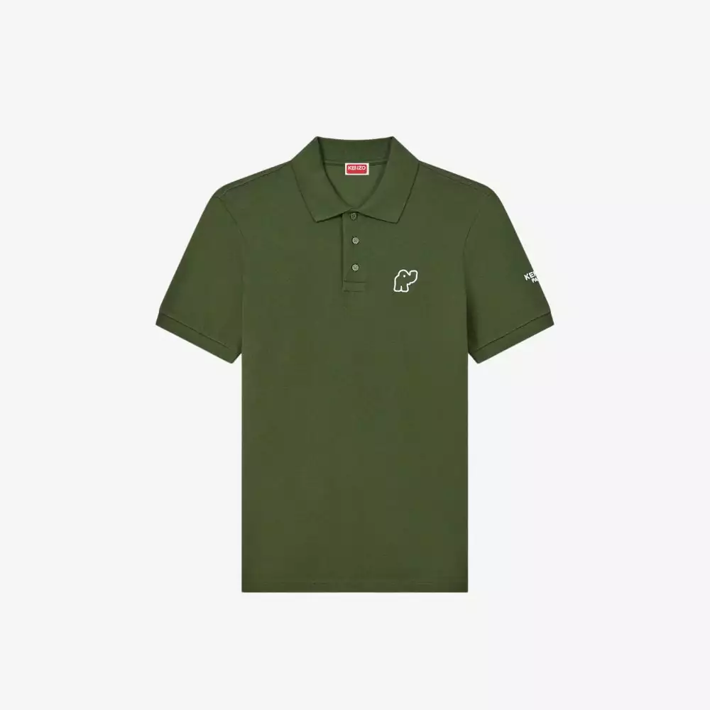 Áo polo thêu họa tiết KENZO Elephant vải cotton